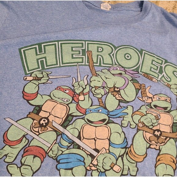 Size M 2011 RETRO - VIACOM - TMNT - HEROES IN A HALF SHELL - T SHIRT - Picture 4 of 8